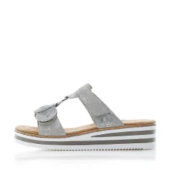 New Women'S Mules Silver Gray Ladies Mules & Slippers