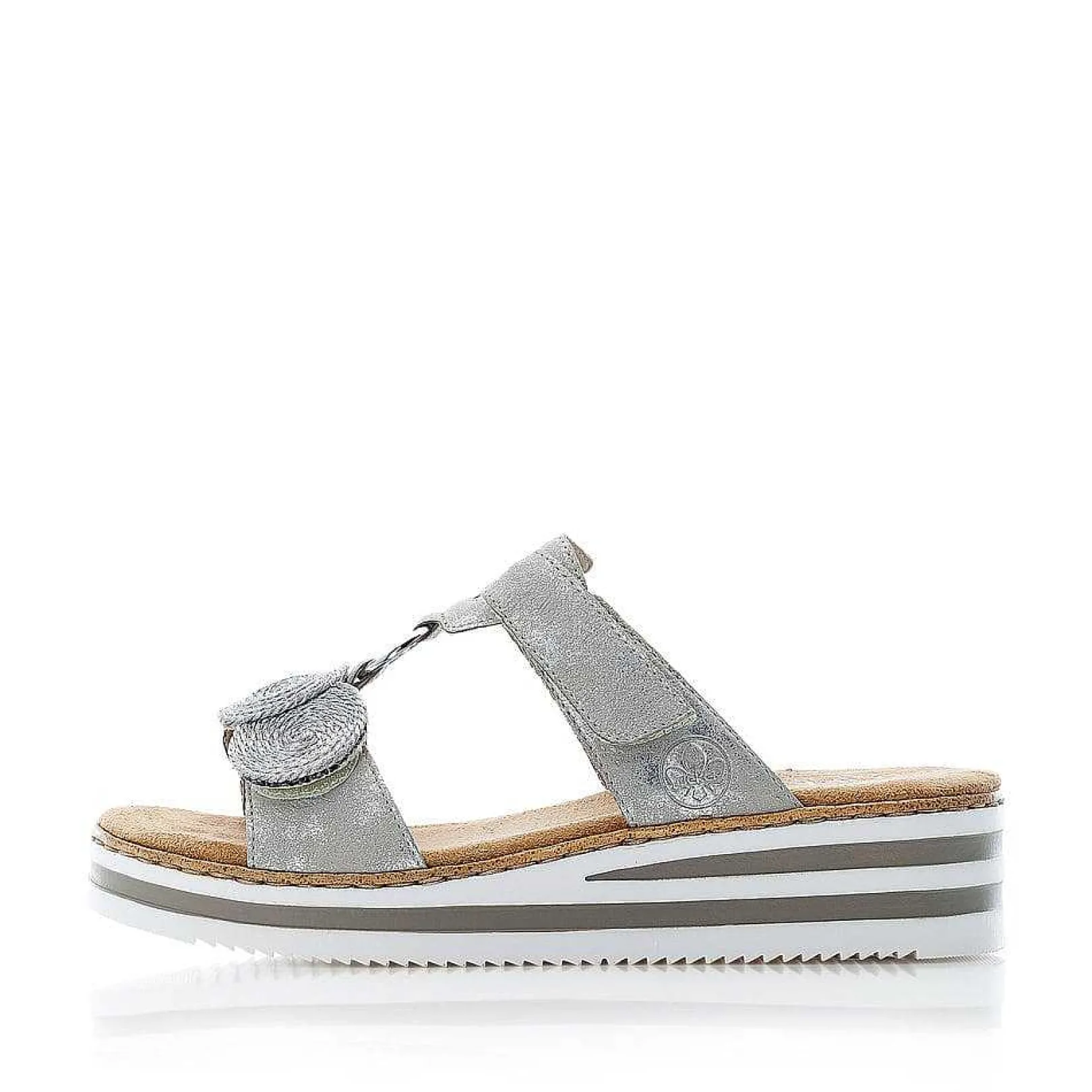 New Women'S Mules Silver Gray Ladies Mules & Slippers