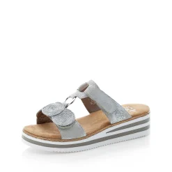 New Women'S Mules Silver Gray Ladies Mules & Slippers
