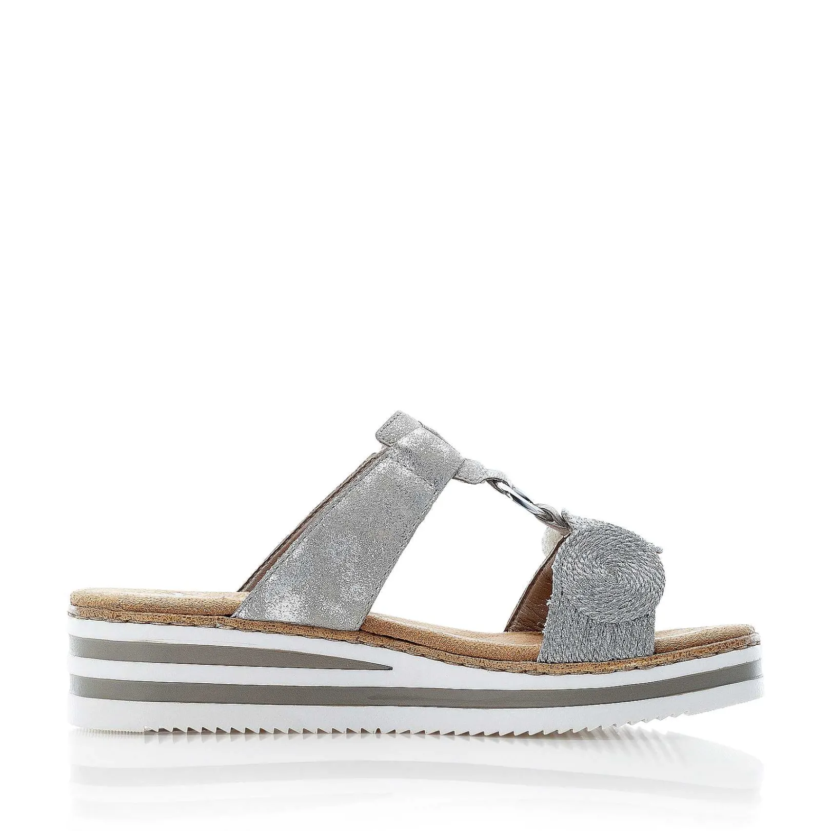 New Women'S Mules Silver Gray Ladies Mules & Slippers