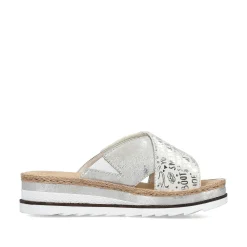 Outlet Women'S Mules Silver Metallic Ladies Mules & Slippers
