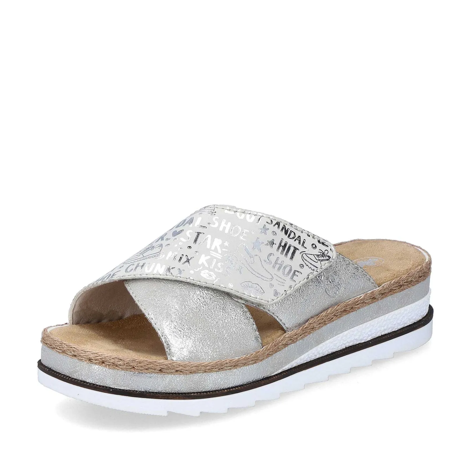 Outlet Women'S Mules Silver Metallic Ladies Mules & Slippers