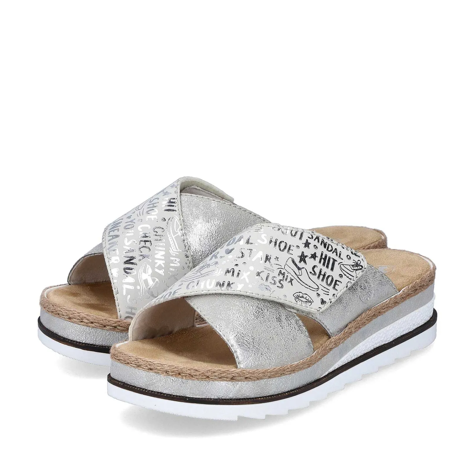 Outlet Women'S Mules Silver Metallic Ladies Mules & Slippers