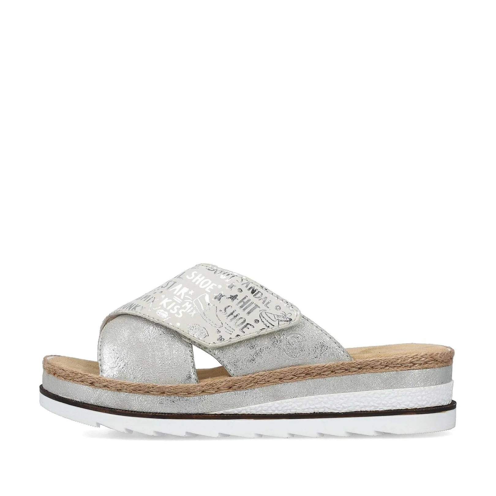 Outlet Women'S Mules Silver Metallic Ladies Mules & Slippers