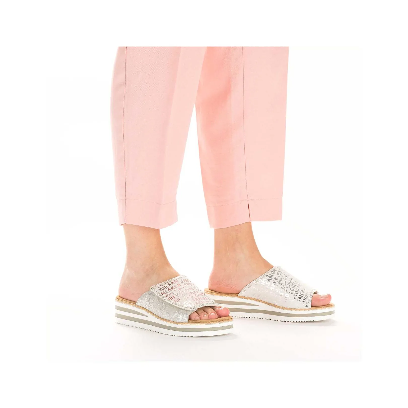 Women'S Mules Silver Metallic Ladies Mules & Slippers