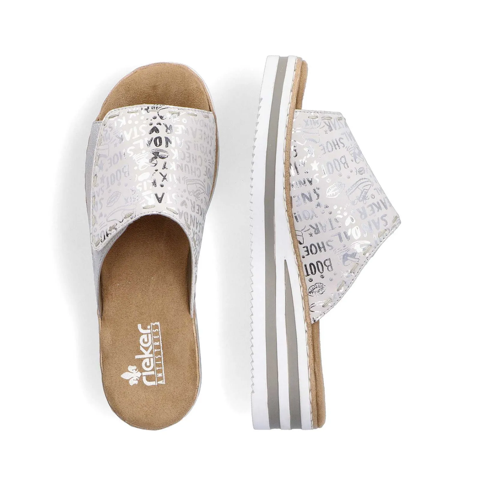 Women'S Mules Silver Metallic Ladies Mules & Slippers