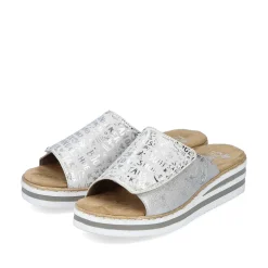 Women'S Mules Silver Metallic Ladies Mules & Slippers