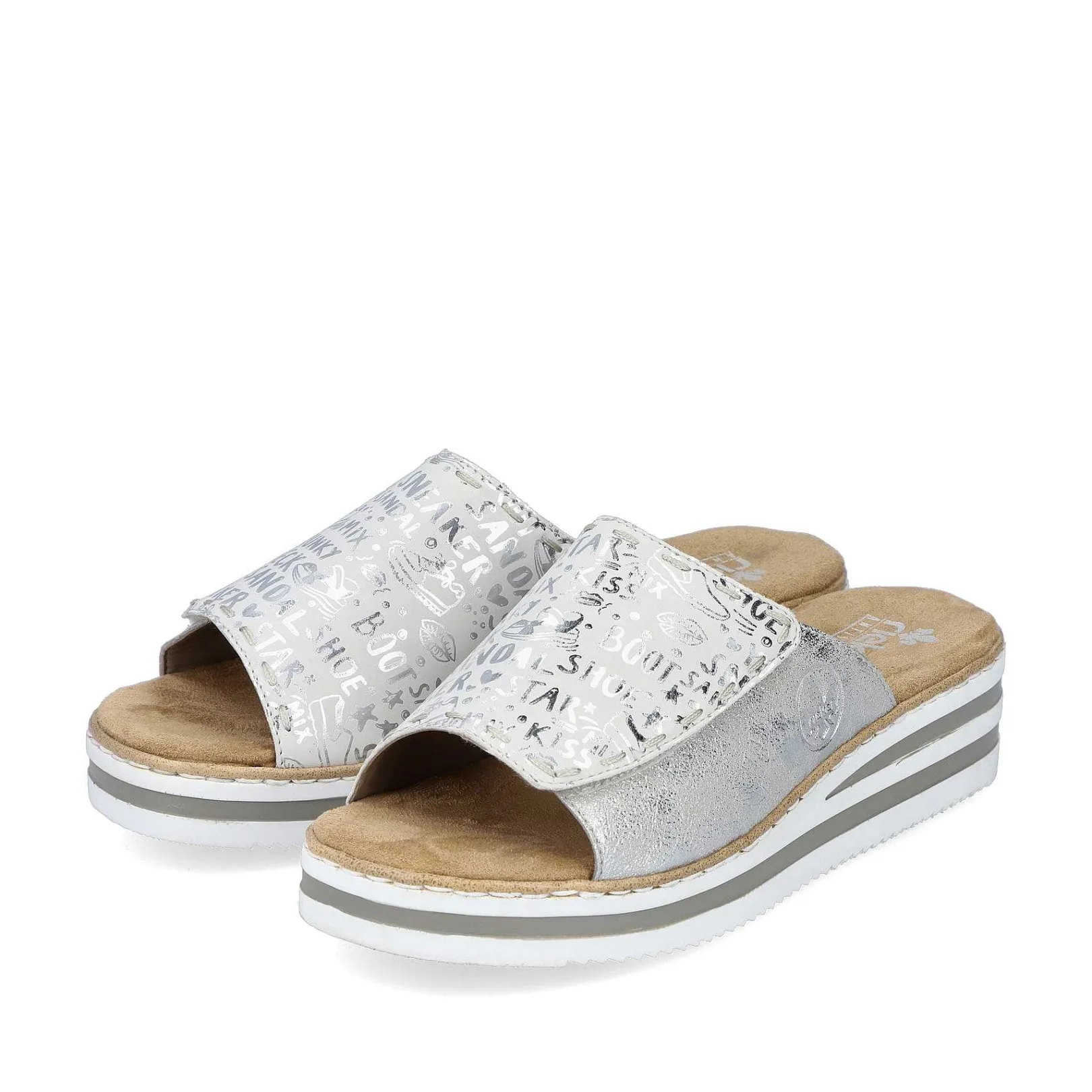 Women'S Mules Silver Metallic Ladies Mules & Slippers
