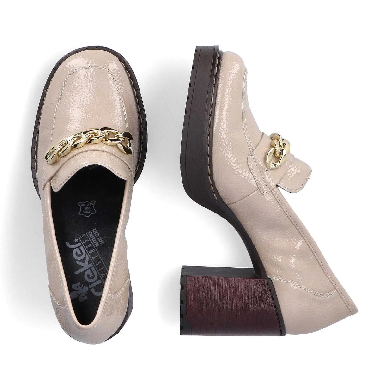 Online Women'S Pumps Cream Beige-Black Ladies Heeled Shoes