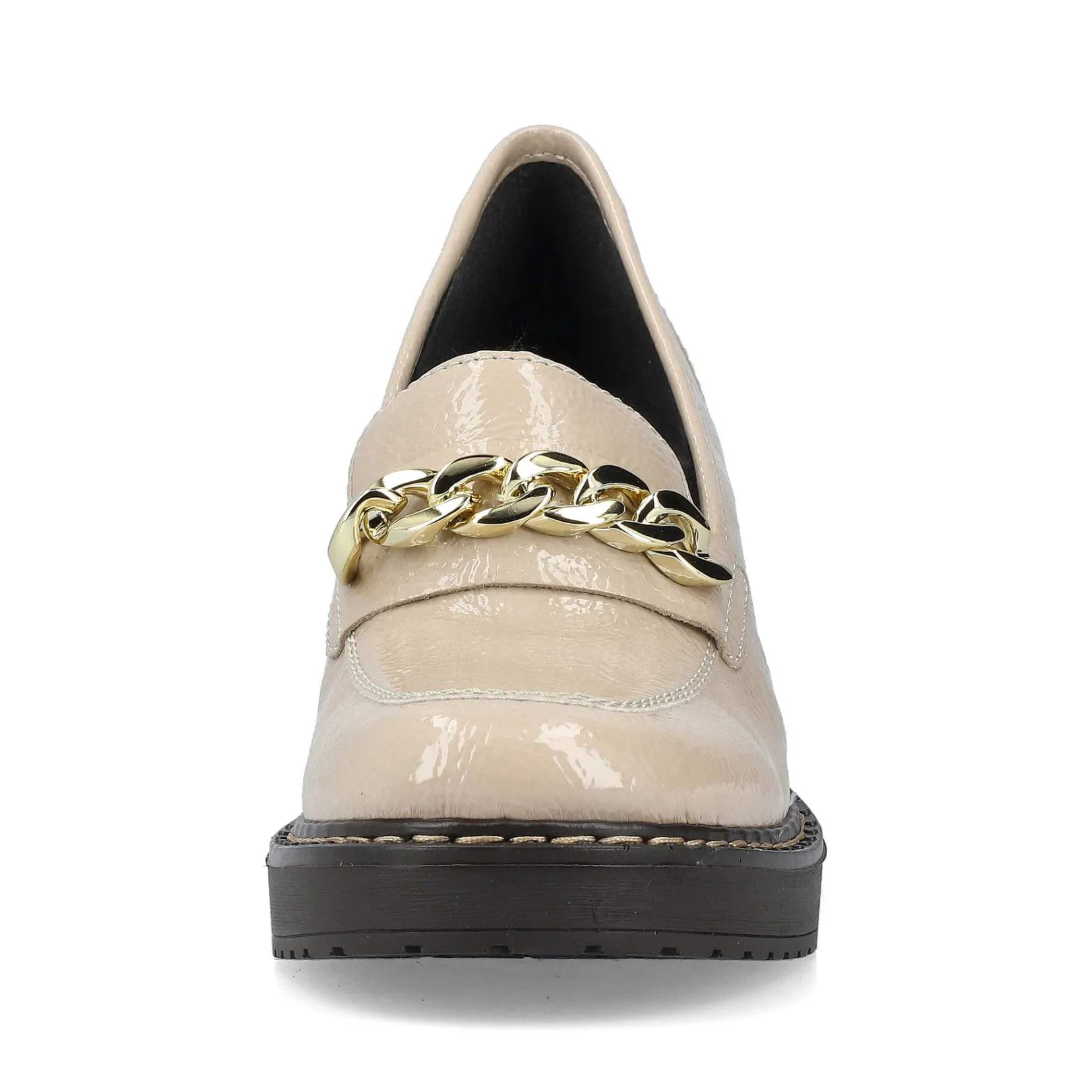 Online Women'S Pumps Cream Beige-Black Ladies Heeled Shoes