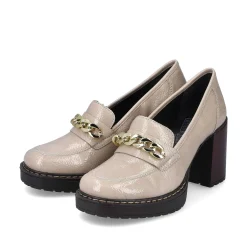 Online Women'S Pumps Cream Beige-Black Ladies Heeled Shoes