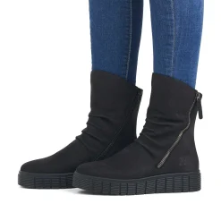 Women'S Short Boots Deep Black Ladies Ankle Boots & Boots
