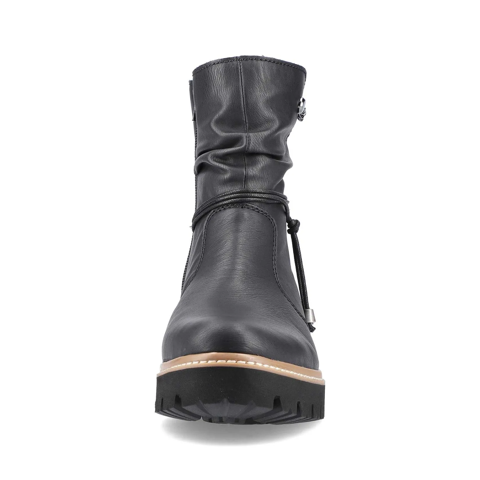 New Women'S Short Boots Jet Black Ladies Ankle Boots & Boots