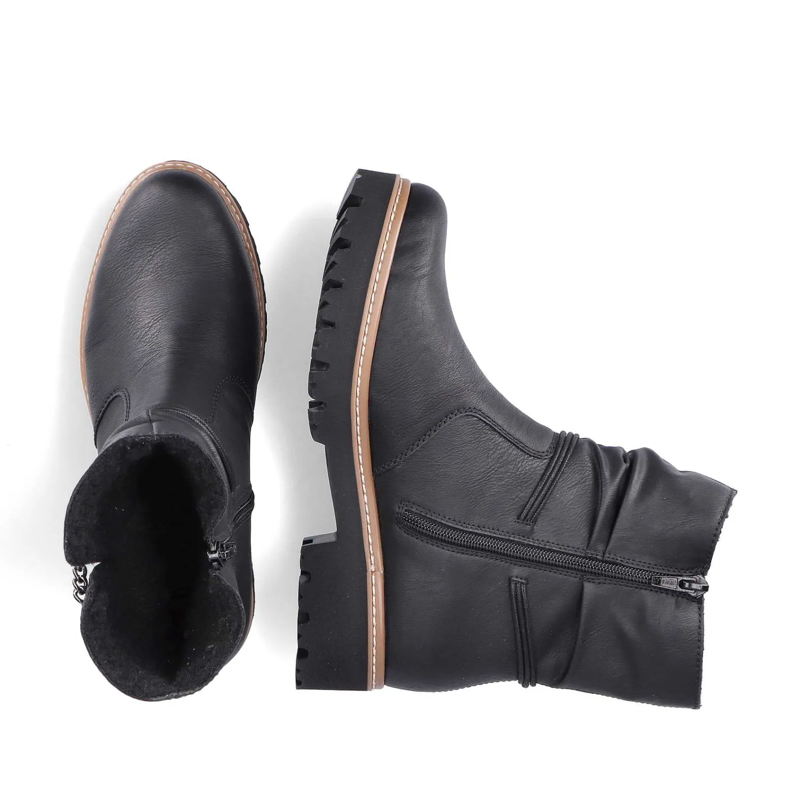 New Women'S Short Boots Jet Black Ladies Ankle Boots & Boots