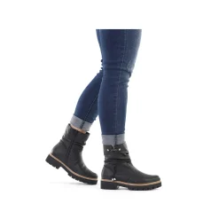 New Women'S Short Boots Jet Black Ladies Ankle Boots & Boots