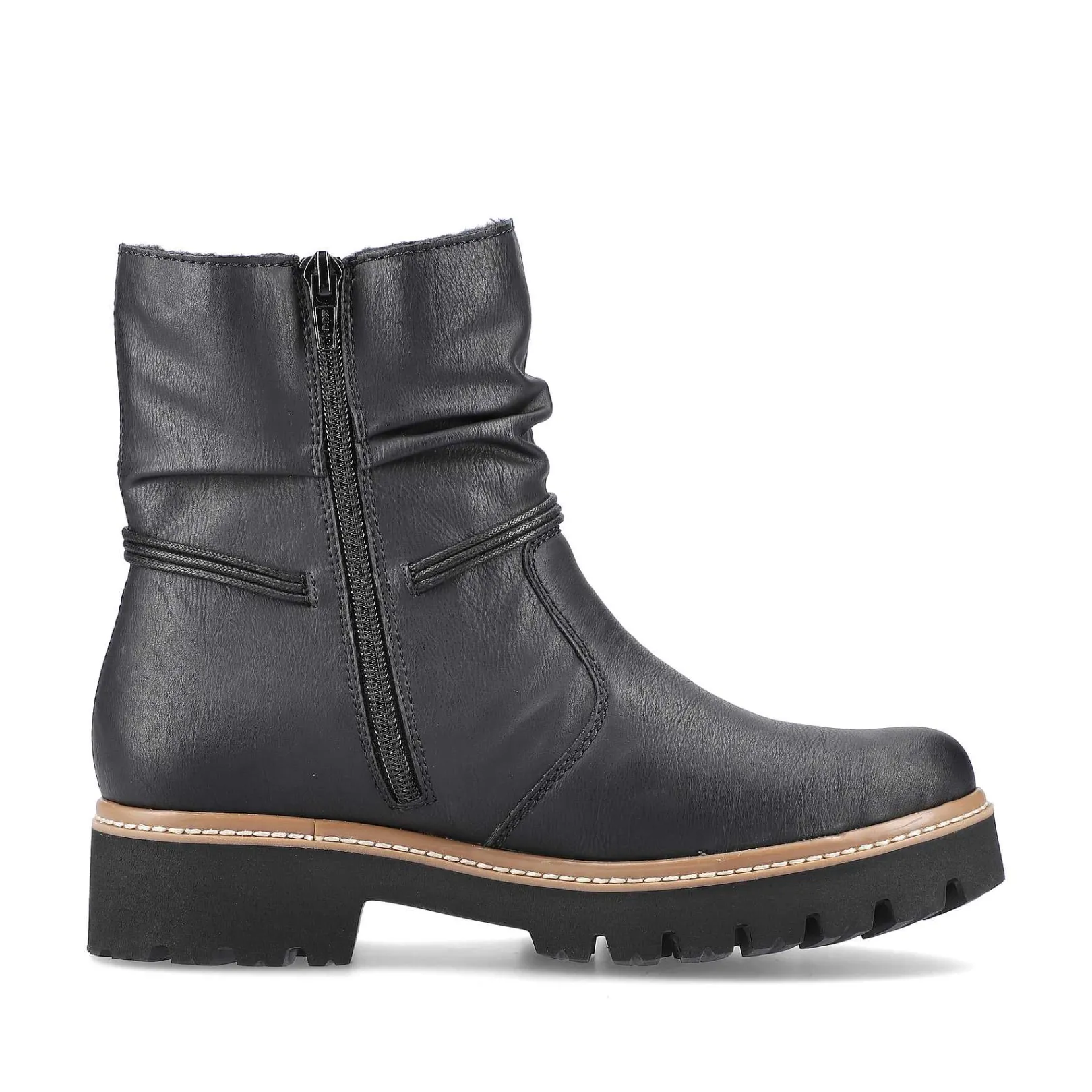 New Women'S Short Boots Jet Black Ladies Ankle Boots & Boots