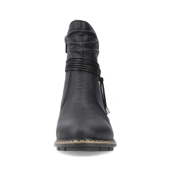 New Women'S Short Boots Jet Black Ladies Ankle Boots & Boots