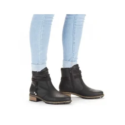 New Women'S Short Boots Jet Black Ladies Ankle Boots & Boots
