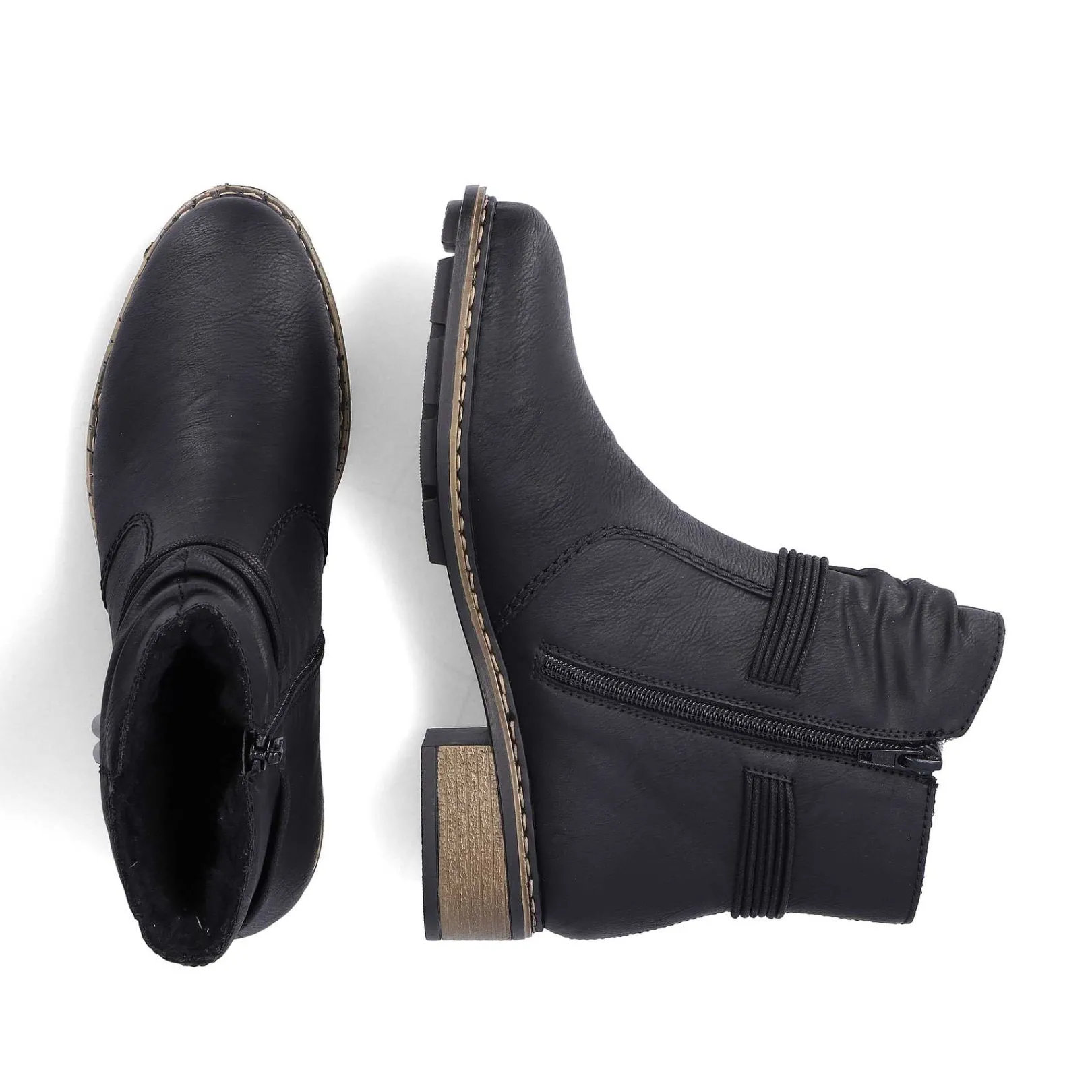 New Women'S Short Boots Jet Black Ladies Ankle Boots & Boots
