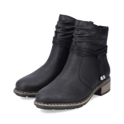 New Women'S Short Boots Jet Black Ladies Ankle Boots & Boots