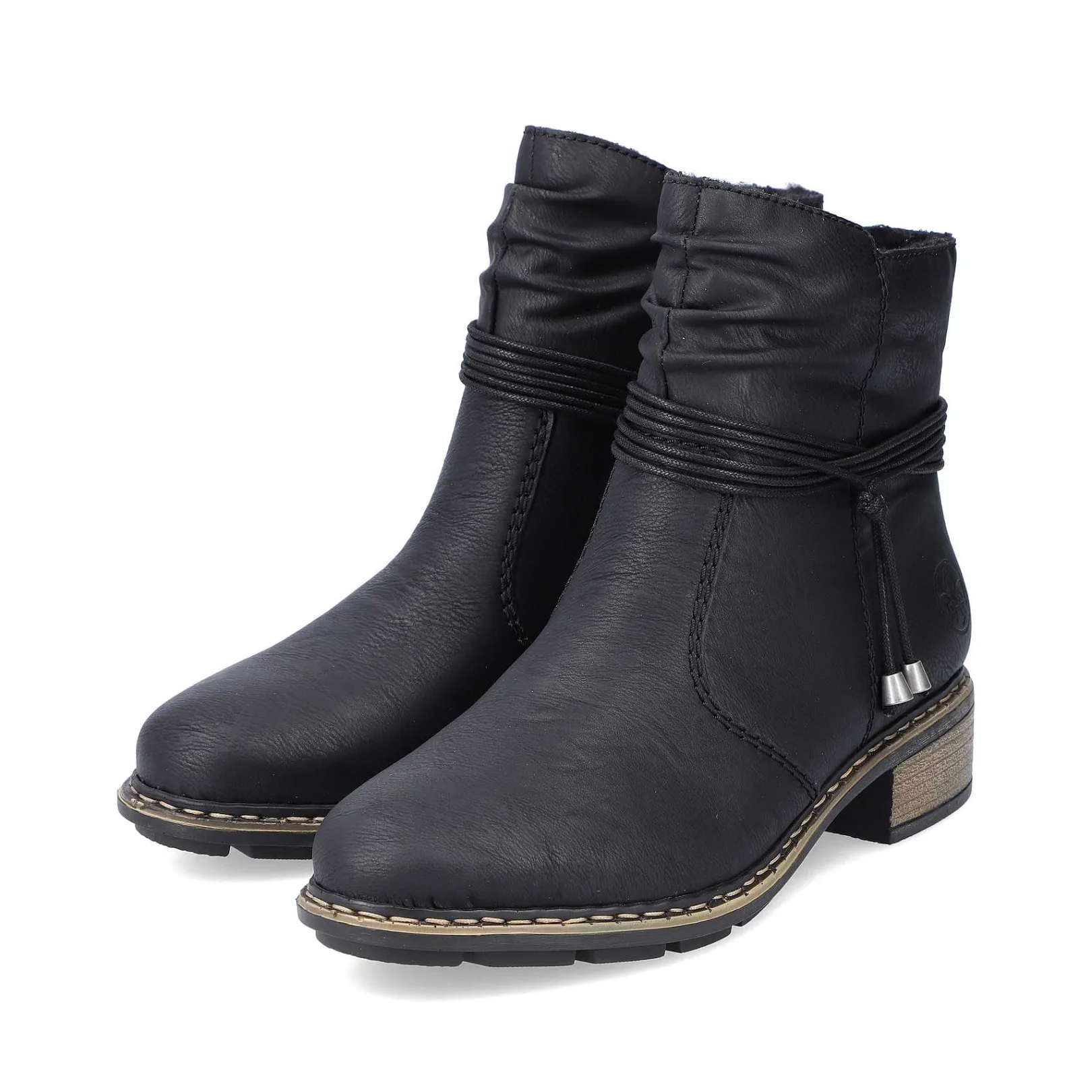 New Women'S Short Boots Jet Black Ladies Ankle Boots & Boots