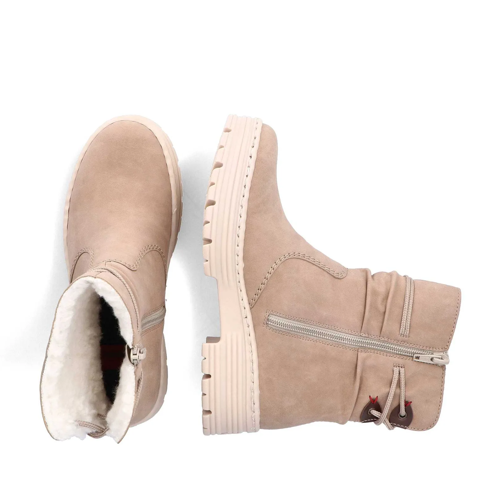 Women'S Short Boots Cream Beige Ladies Ankle Boots & Boots