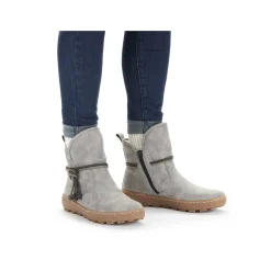 Women'S Short Boots Silver Gray Ladies Ankle Boots & Boots