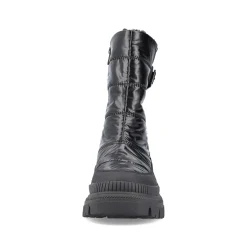 Discount Women'S Short Boots Glossy Black Ladies Ankle Boots & Boots