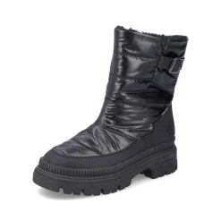 Discount Women'S Short Boots Glossy Black Ladies Ankle Boots & Boots