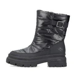 Discount Women'S Short Boots Glossy Black Ladies Ankle Boots & Boots