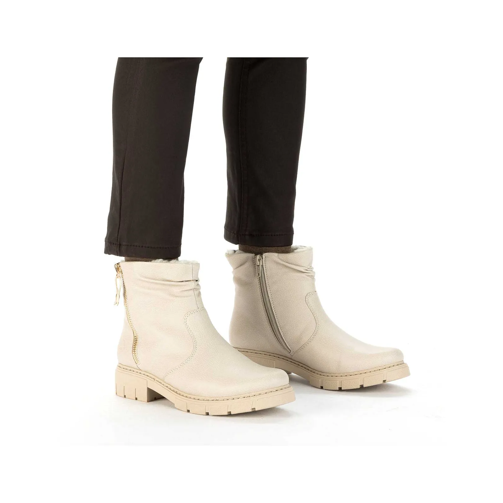 Outlet Women'S Short Boots Light Beige Ladies Ankle Boots & Boots