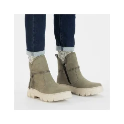 Discount Women'S Short Boots Gray Green Ladies Ankle Boots & Boots