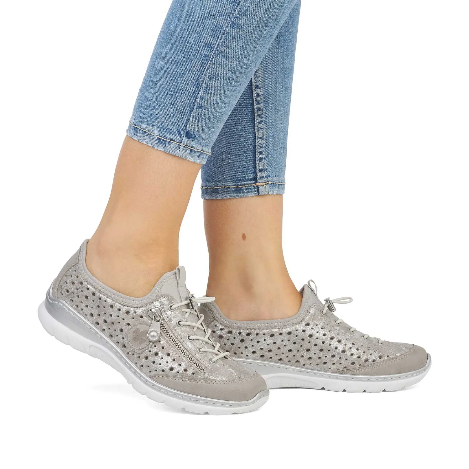 New Women'S Slippers Beige Metallic Ladies Low Shoes & Slippers
