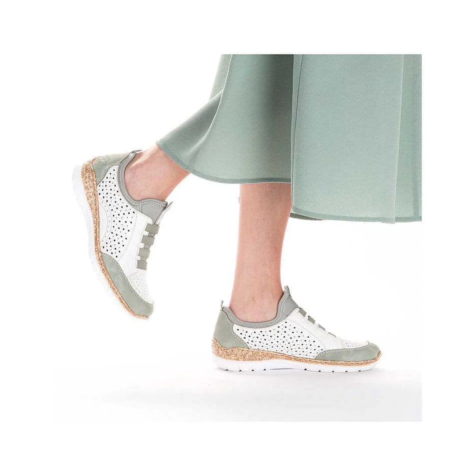 Sale Women'S Slippers In Starry White-Mint Green Ladies Low Shoes & Slippers