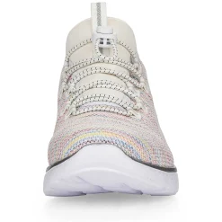 Discount Women'S Slippers In White And Rainbow Colour Ladies Low Shoes & Slippers
