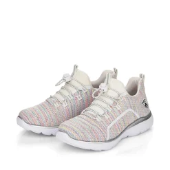 Discount Women'S Slippers In White And Rainbow Colour Ladies Low Shoes & Slippers
