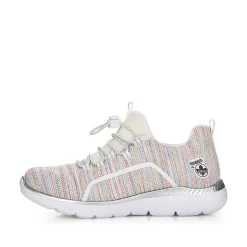 Discount Women'S Slippers In White And Rainbow Colour Ladies Low Shoes & Slippers