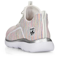 Discount Women'S Slippers In White And Rainbow Colour Ladies Low Shoes & Slippers