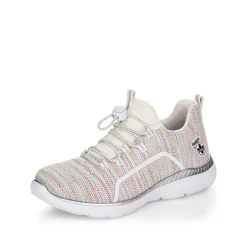 Discount Women'S Slippers In White And Rainbow Colour Ladies Low Shoes & Slippers