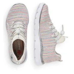 Discount Women'S Slippers In White And Rainbow Colour Ladies Low Shoes & Slippers