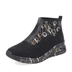Outlet Women'S Sneaker High Urban Black Ladies Sneakers