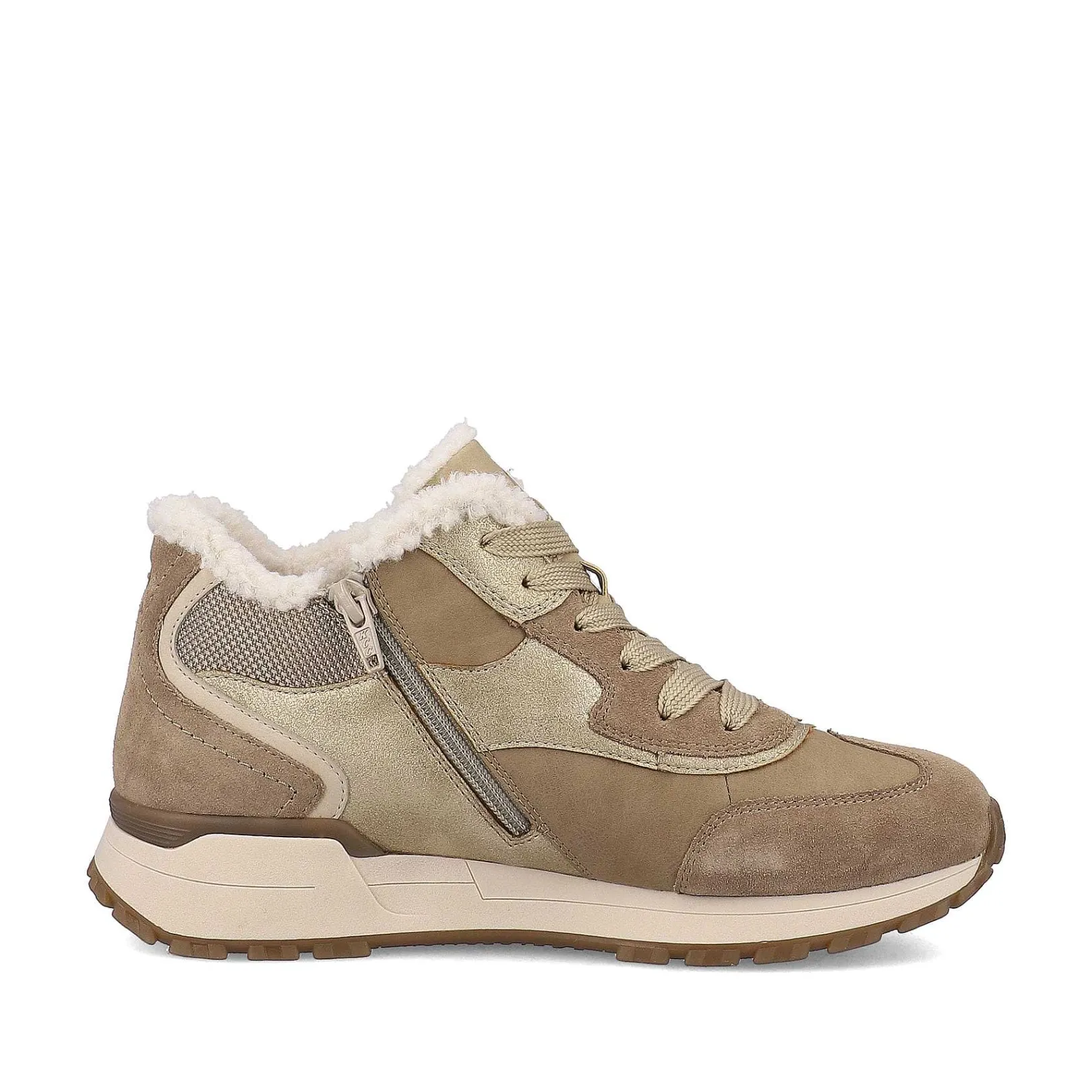 New Women'S Sneaker High Champagne Beige Ladies Sneakers
