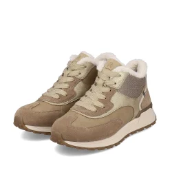 New Women'S Sneaker High Champagne Beige Ladies Sneakers
