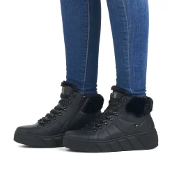 Women'S Sneaker High Deep Black Ladies Sneakers