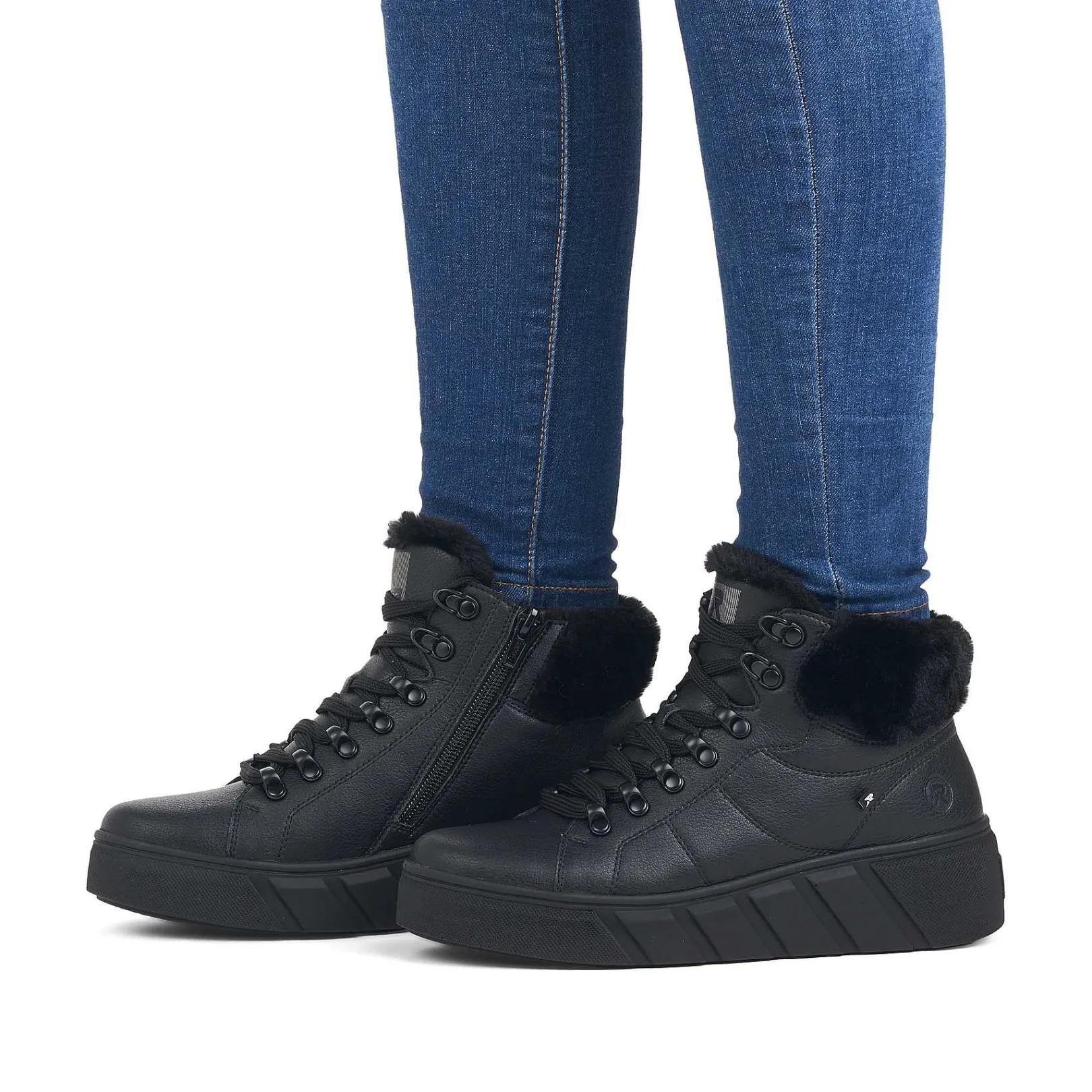 Women'S Sneaker High Deep Black Ladies Sneakers