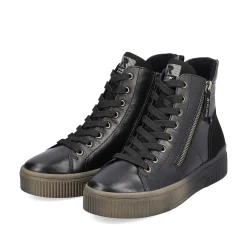 New Women'S Sneaker High Urban Black Ladies Sneakers