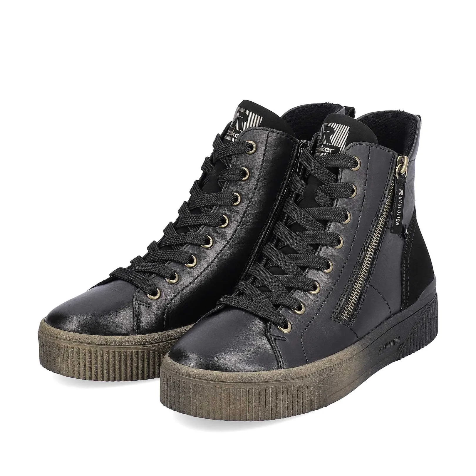 New Women'S Sneaker High Urban Black Ladies Sneakers