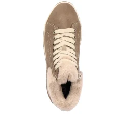 Hot Women'S Sneaker High Caramel-Brown Cream-Beige Ladies Sneakers