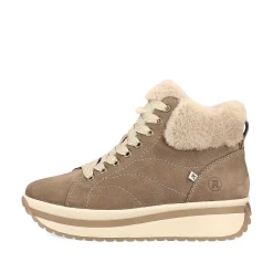 Hot Women'S Sneaker High Caramel-Brown Cream-Beige Ladies Sneakers