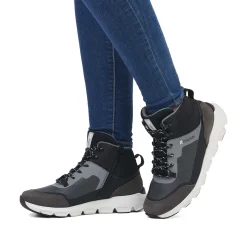 Sale Women'S Sneaker High Stone-Grey Ocean-Blue Ladies Sneakers
